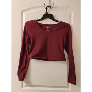 SO Kohl's Long Sleeve Red Cropped Top | Womens Size XL | New without tags